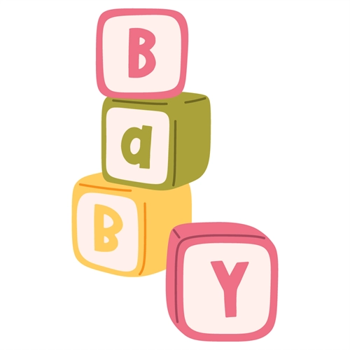 Baby Shower BABY Blocks Sticker